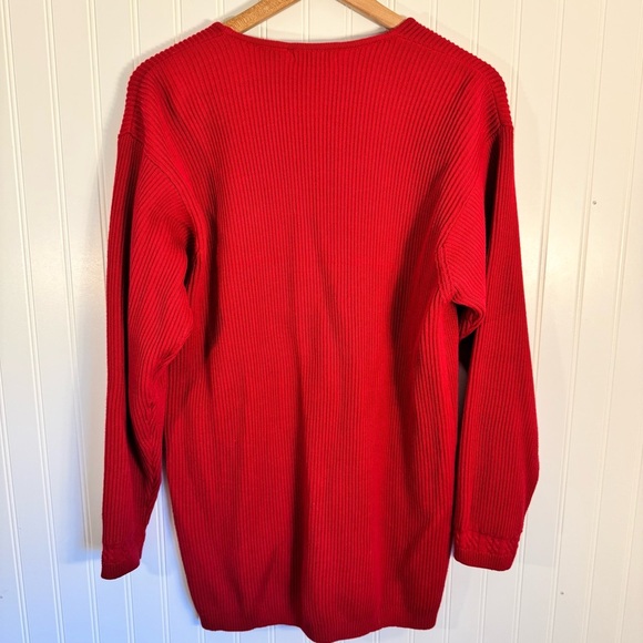 Talbots Women’s Red 100% Cotton Knit Button Down Cardigan Size Medium - Picture 5 of 11